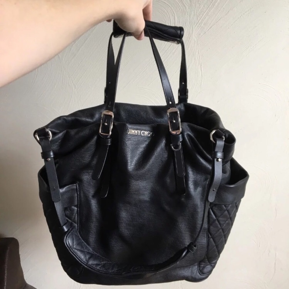 Authentic Jimmy Choo Leather Shoulder Bag